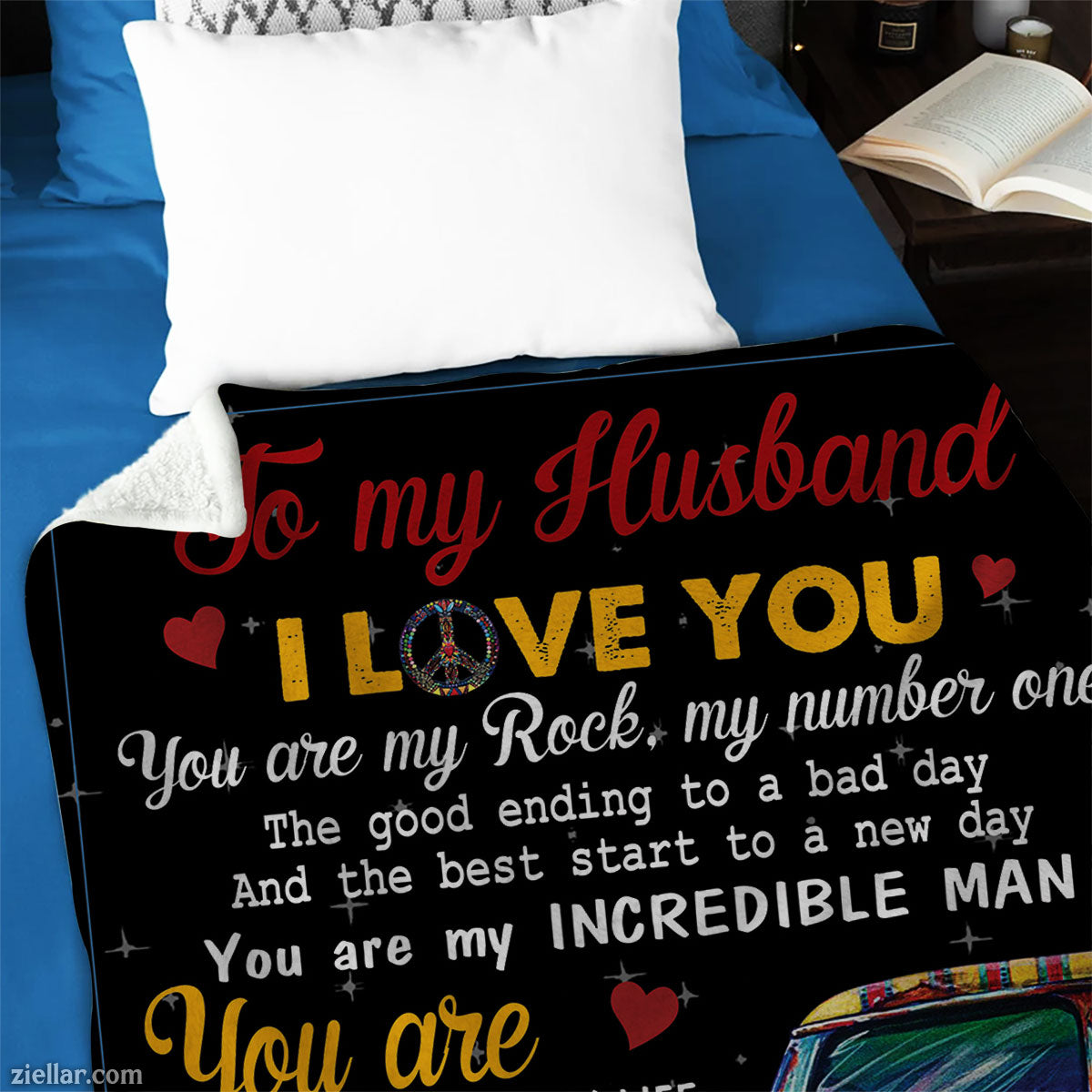 To My Husband Quilt Blanket, Fleece Blanket Gift from Wife with Cowboy Theme, Custome Name
