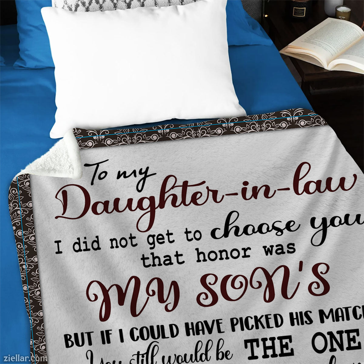 To My Daughter-in-Law Quilt Blanket, Fleece Blanket Gift with Vase and Message, Custome Name