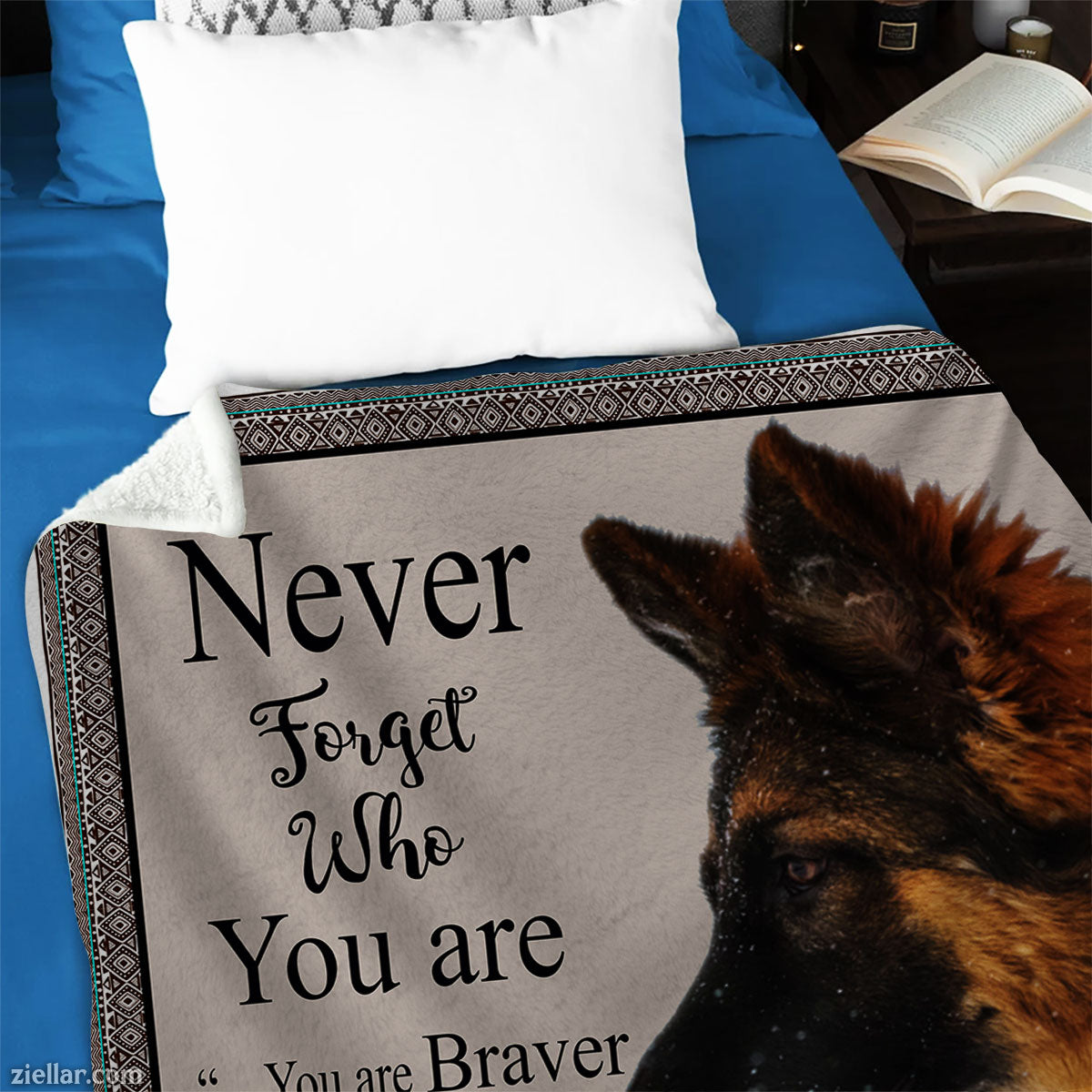 German Shepherd Dog Lover Quilt Blanket, Fleece Blanket Gift with Cute Pitbulls and Funny Sleep Quotes