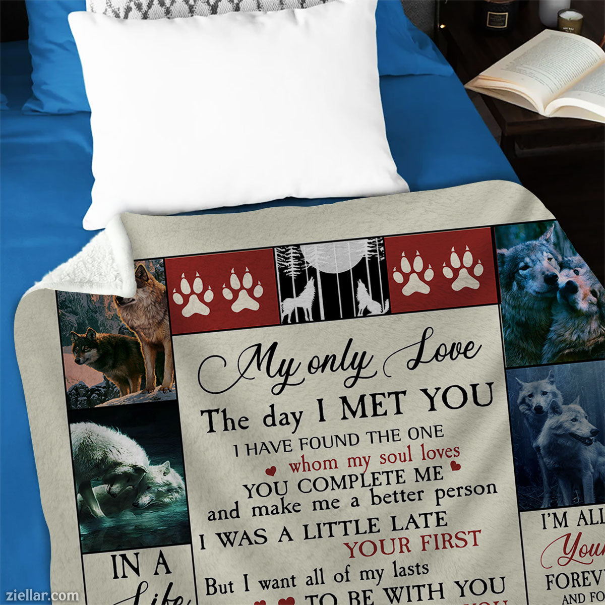To My Only Love Quilt Blanket, Fleece Blanket Gift with Cats, Vintage Love Message, Custome Name