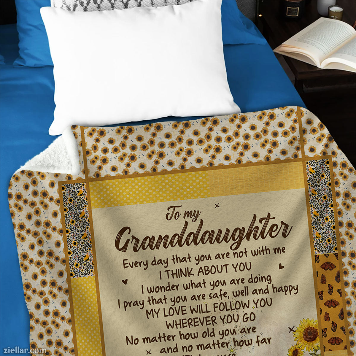 To My Granddaughter Quilt Blanket, Fleece Blanket Gift from Grandma, Custome Name Option