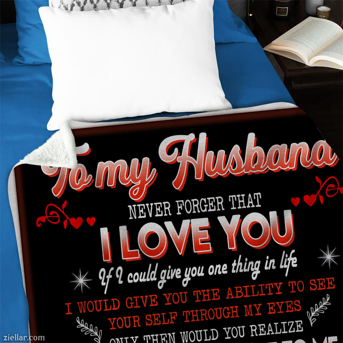 To My Husband Quilt Blanket, Fleece Blanket Romantic Gift from Wife, Custome Name Option