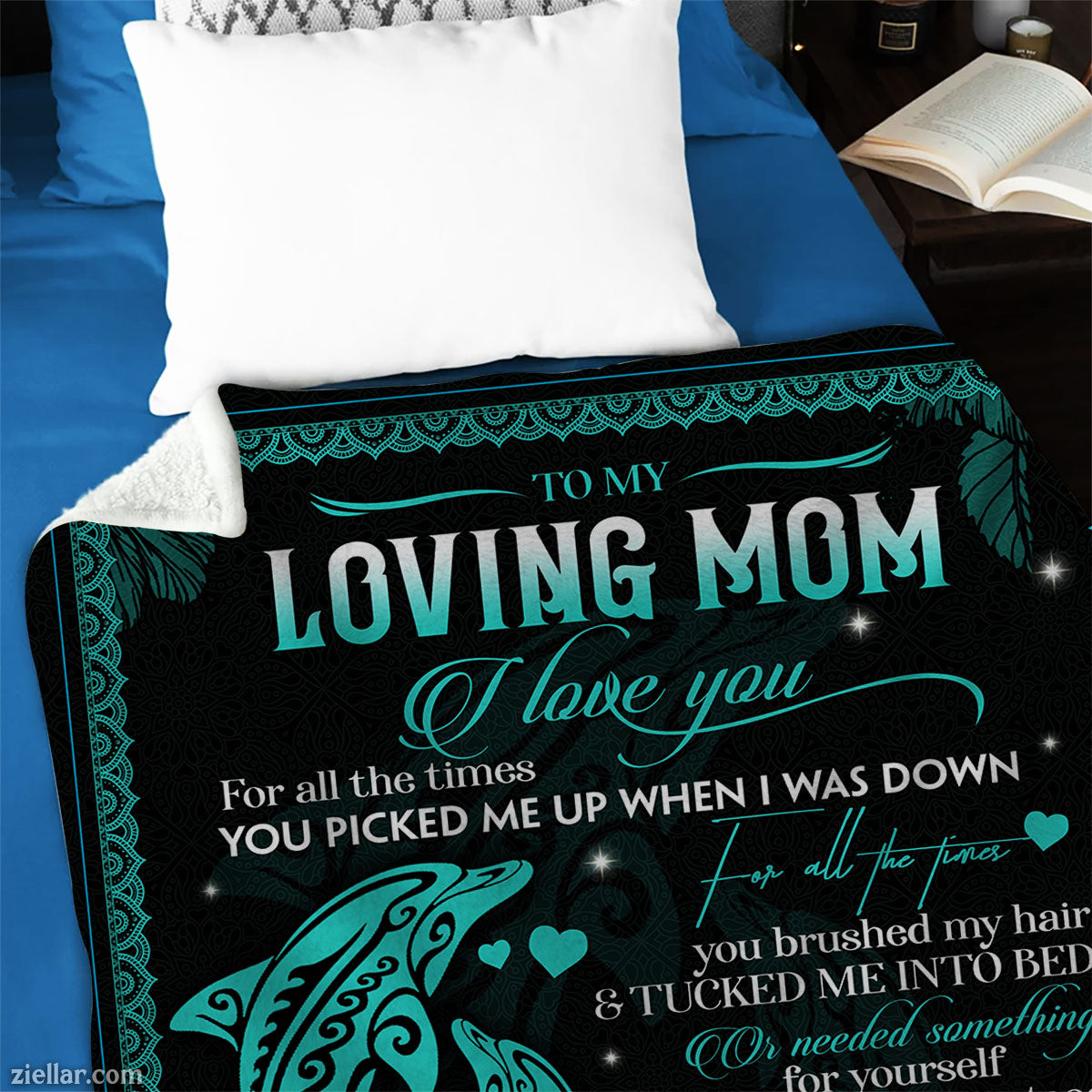 To My Loving Mom Quilt Blanket, Fleece Blanket Gift from Son or Daughter, Personalized