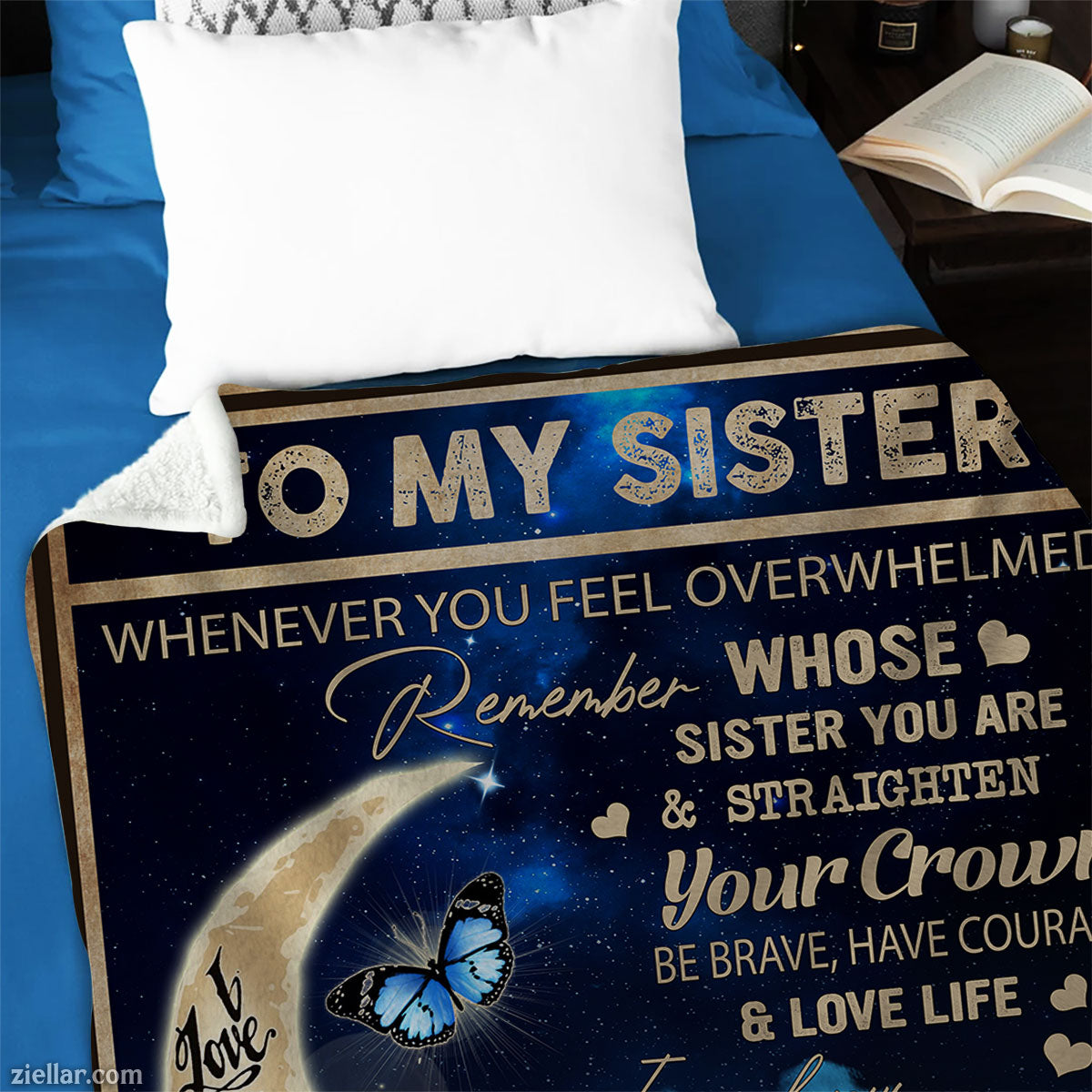 To My Sister Quilt Blanket, Fleece Blanket Gift of Encouragement, Custome Name Option