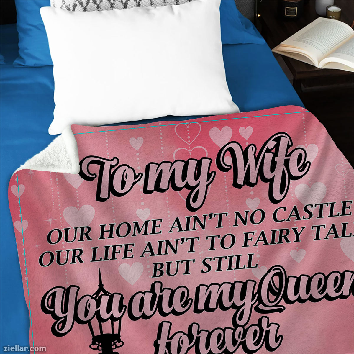 To My Wife Quilt Blanket, Fleece Blanket Gift from Husband, Personalized Custome Name