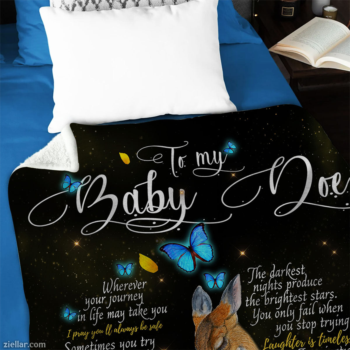 To My Baby Dog Quilt Blanket, Fleece Blanket Personalized Pet Gift from Loving Momma