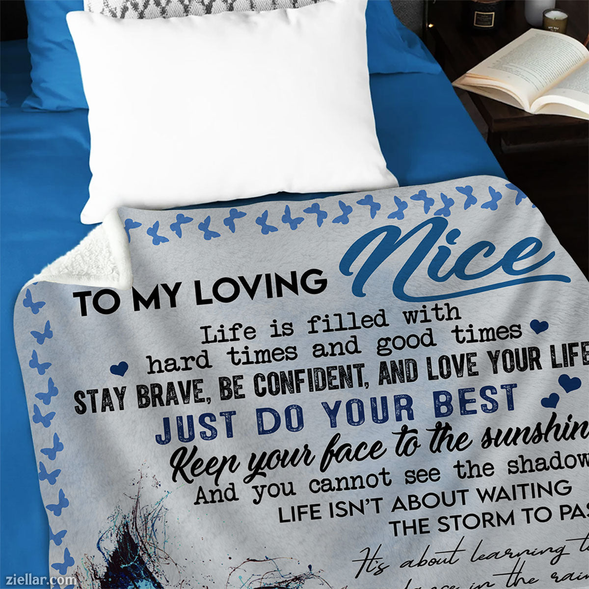 To My Loving Niece Quilt Blanket, Fleece Blanket Gift from Aunt or Uncle, Custome Name Option