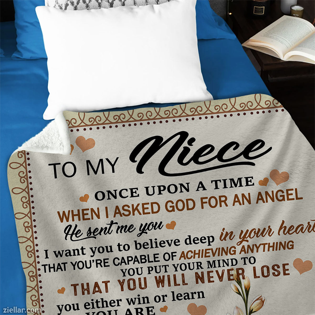 To My Niece Quilt Blanket, Fleece Blanket Sunflower Gift from Aunt with Love, Custome Name