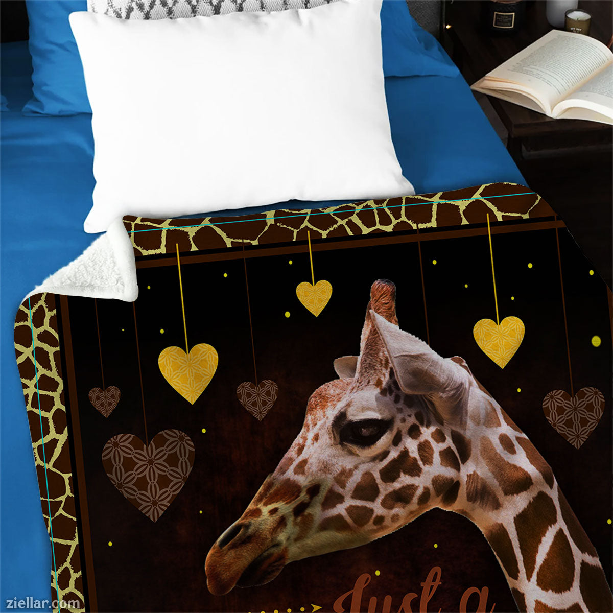 Just a Girl Who Loves Giraffes Quilt Blanket, Fleece Blanket Cute Animal Gift for Girls