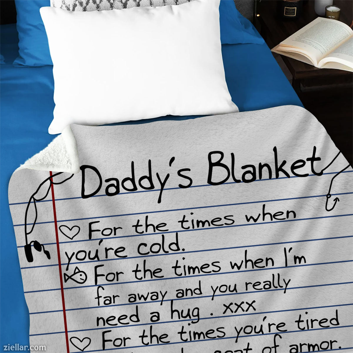 Daddy’s Blanket Quilt Blanket, Fleece Blanket Letter Design Gift from Daughter to Dad