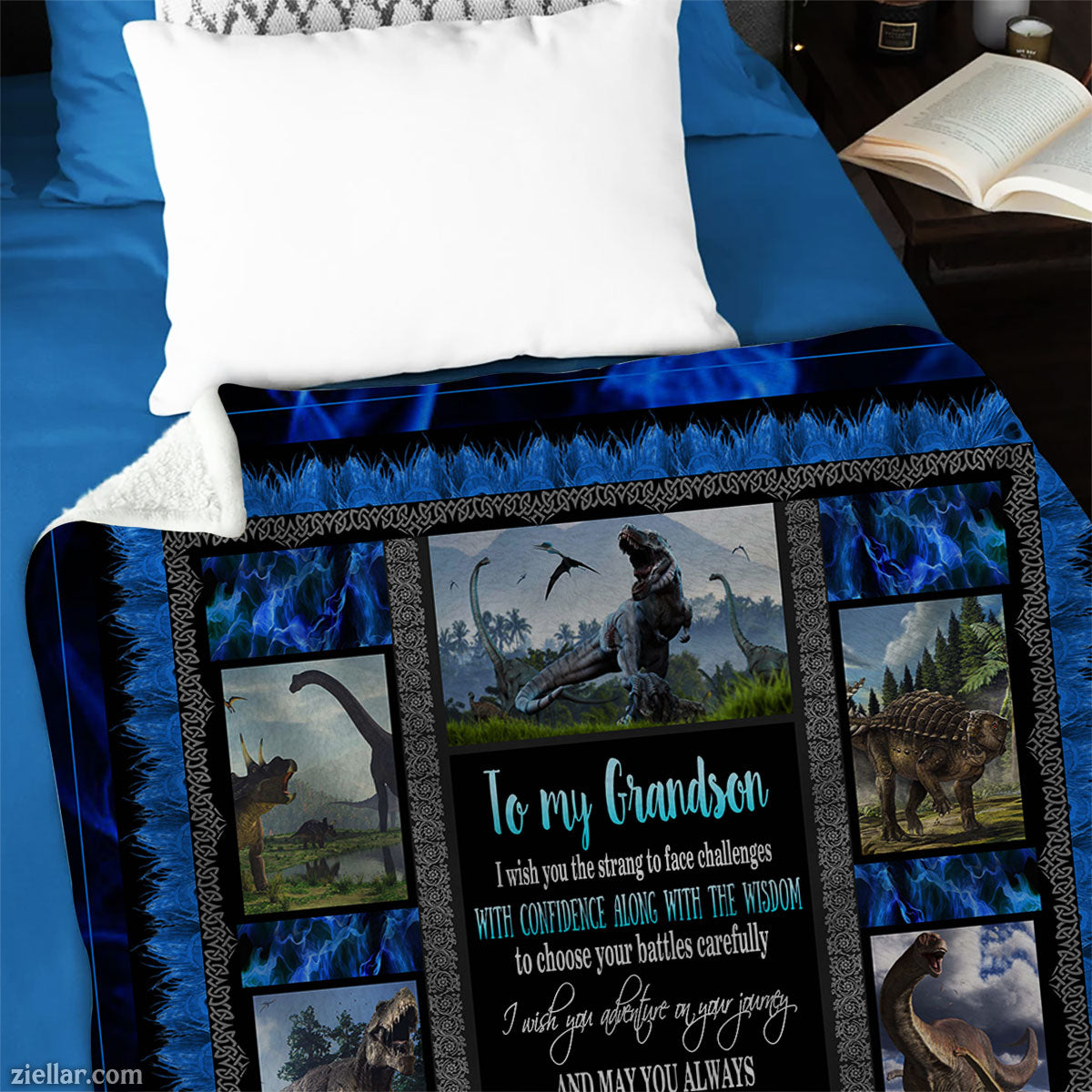 To My Husband Quilt Blanket, Fleece Blanket Romantic Sunset Scene Gift from Wife, Custome Name