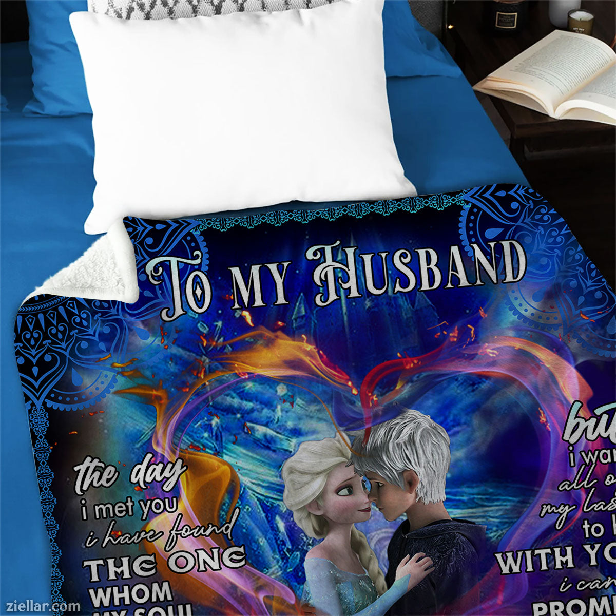 To My Husband Quilt Blanket, Fleece Blanket Colorful Celtic Love Art, Custome Name Gift