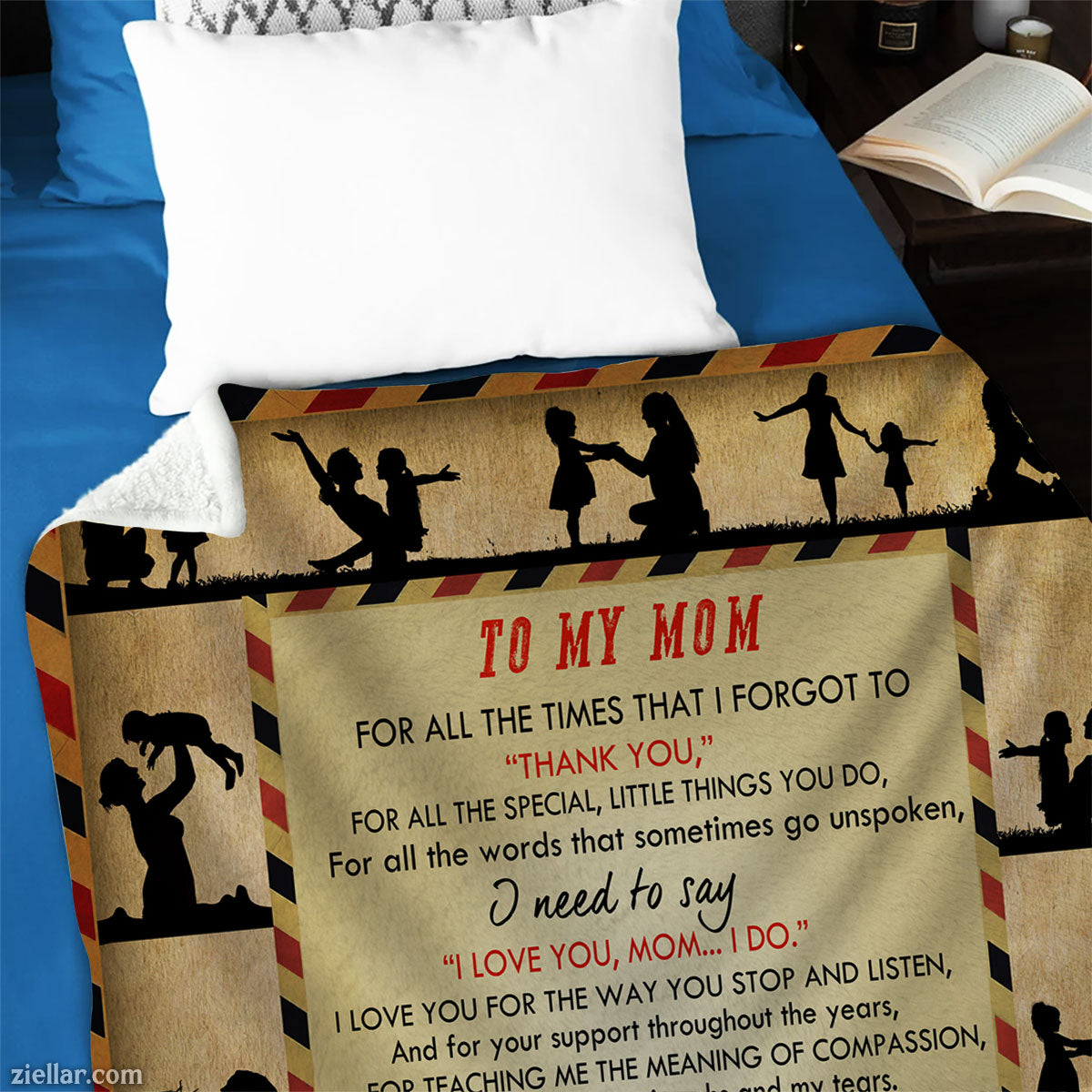 To My Him Quilt Blanket, Fleece Blanket Romantic Letter-Style Gift, Personalized