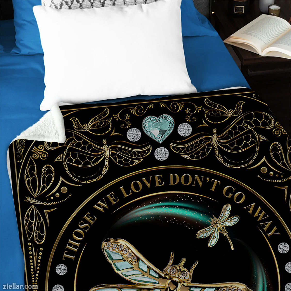 Dragonfly Memorial Quilt Blanket, Fleece Blanket In Memory of Loved Ones