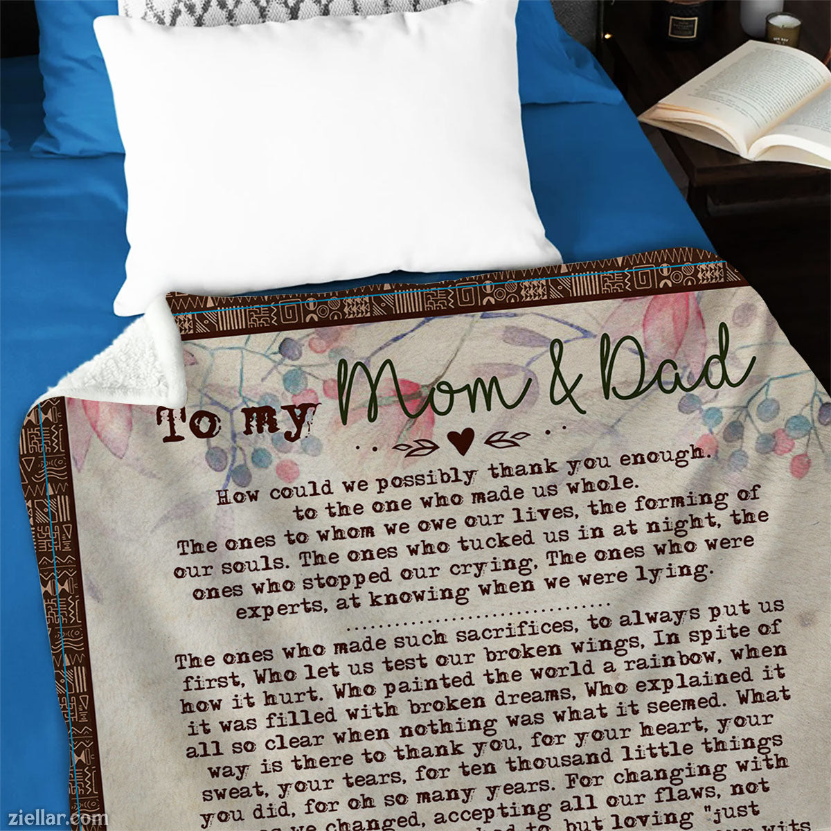 To My Mom and Dad Quilt Blanket, Fleece Blanket Heartfelt Letter from Loving Child