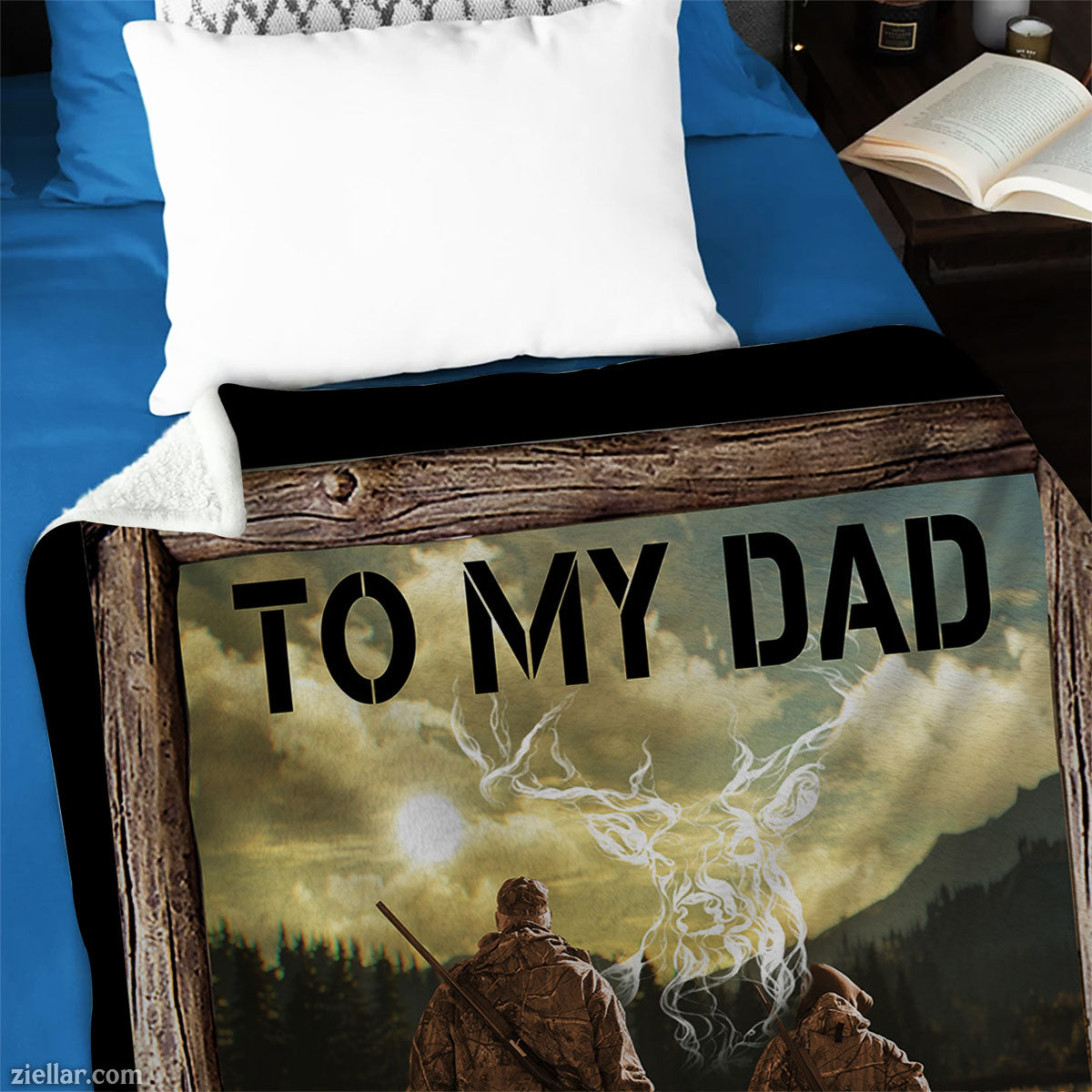 To My Dad Quilt Blanket, Fleece Blanket from Son with Forest Scene and Life Lessons