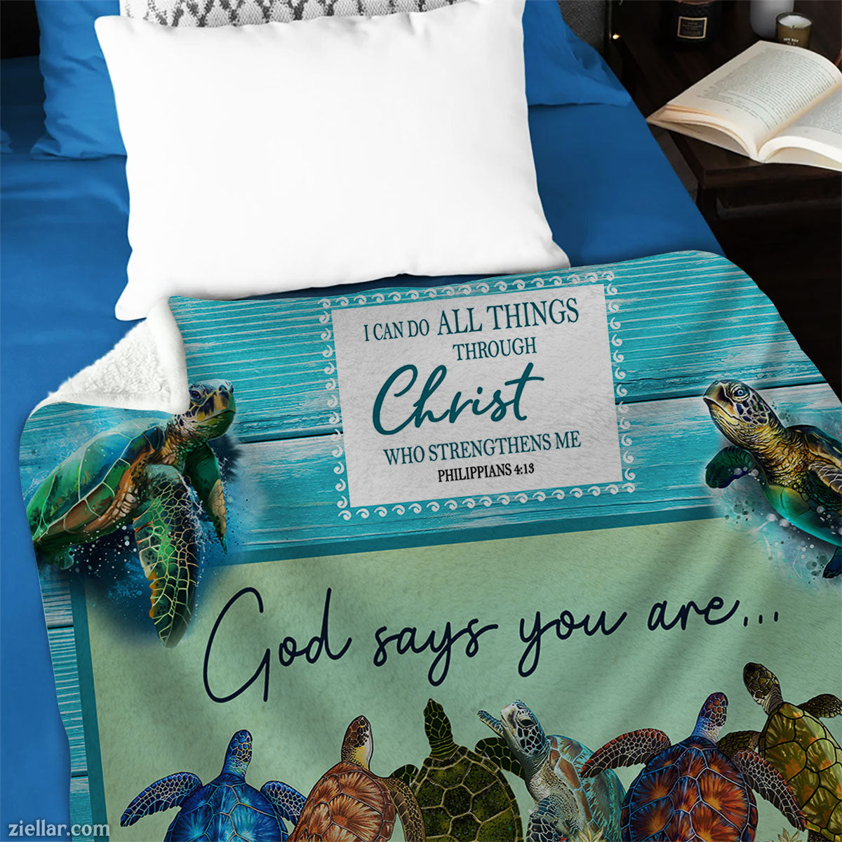 Christian Quilt Blanket, Fleece Blanket with Colorful Birds and Religious Encouragement