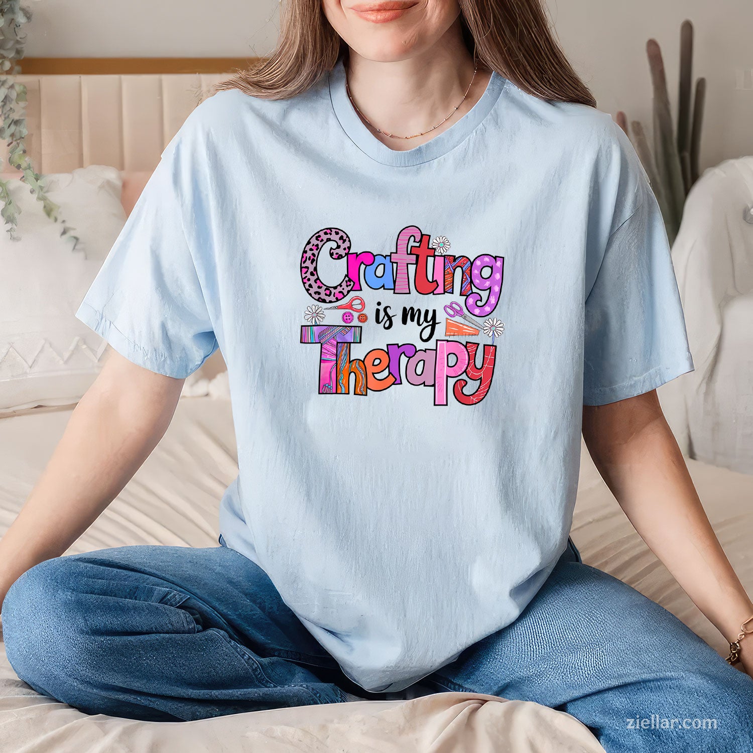 Crafting is my Therapy Tee and T-Shirt, Crafting is My Therapy Funny Creative T-Shirt Gift for Adults