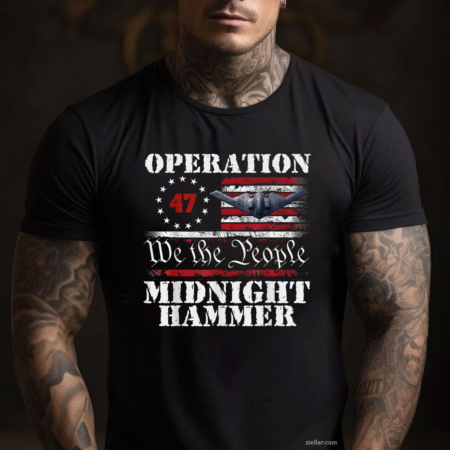Midnight Hammer B-2 Stealth Jet Operation Midnight Hammer Tee and T-Shirt, Military Jet Tactical Midnight Hammer T-Shirt for Adults