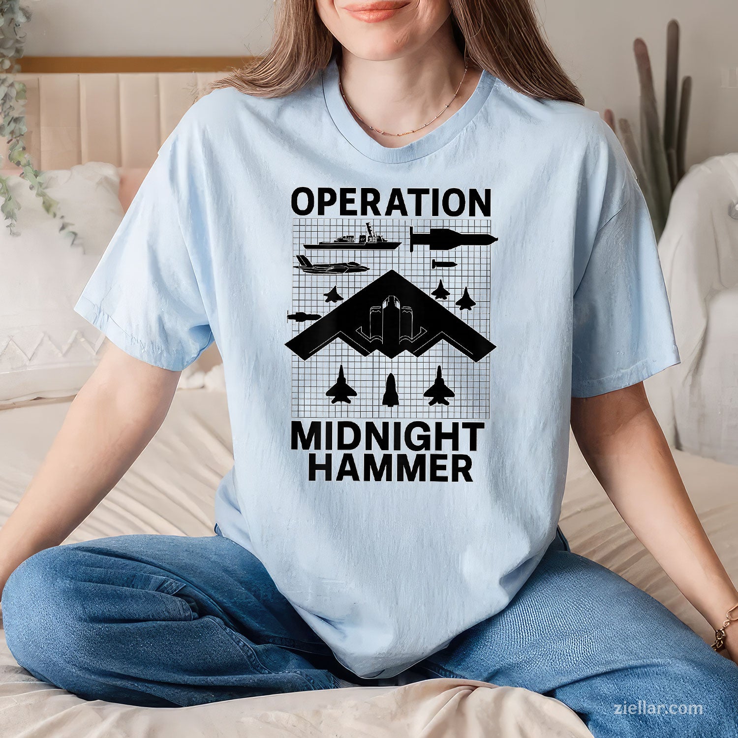 Operation Midnight Hammer Tee and T-Shirt, Military Jet Tactical Midnight Hammer T-Shirt for Adults