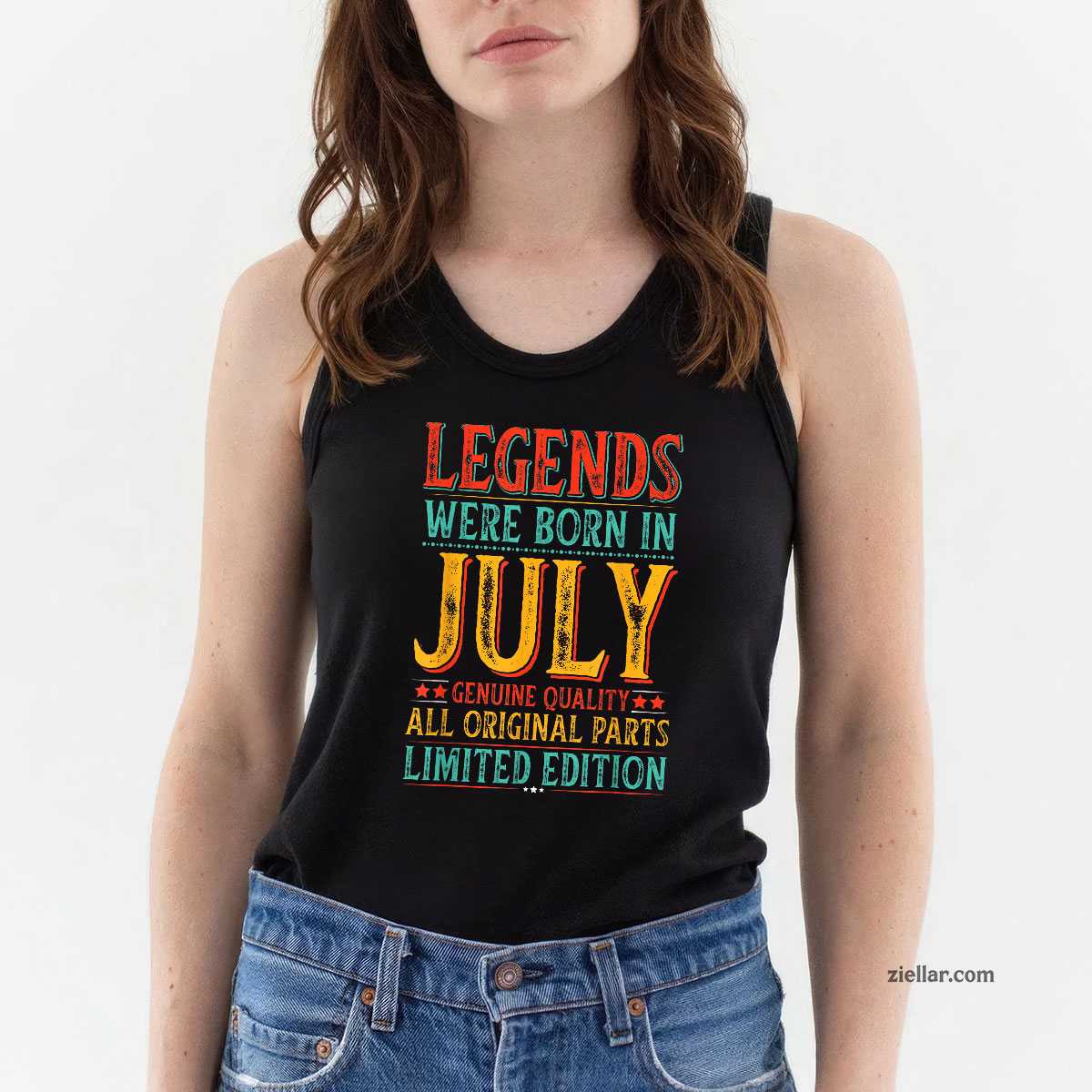 July Birthday Legends Were Born in Funny Husband Dad Tank Top Shirt
