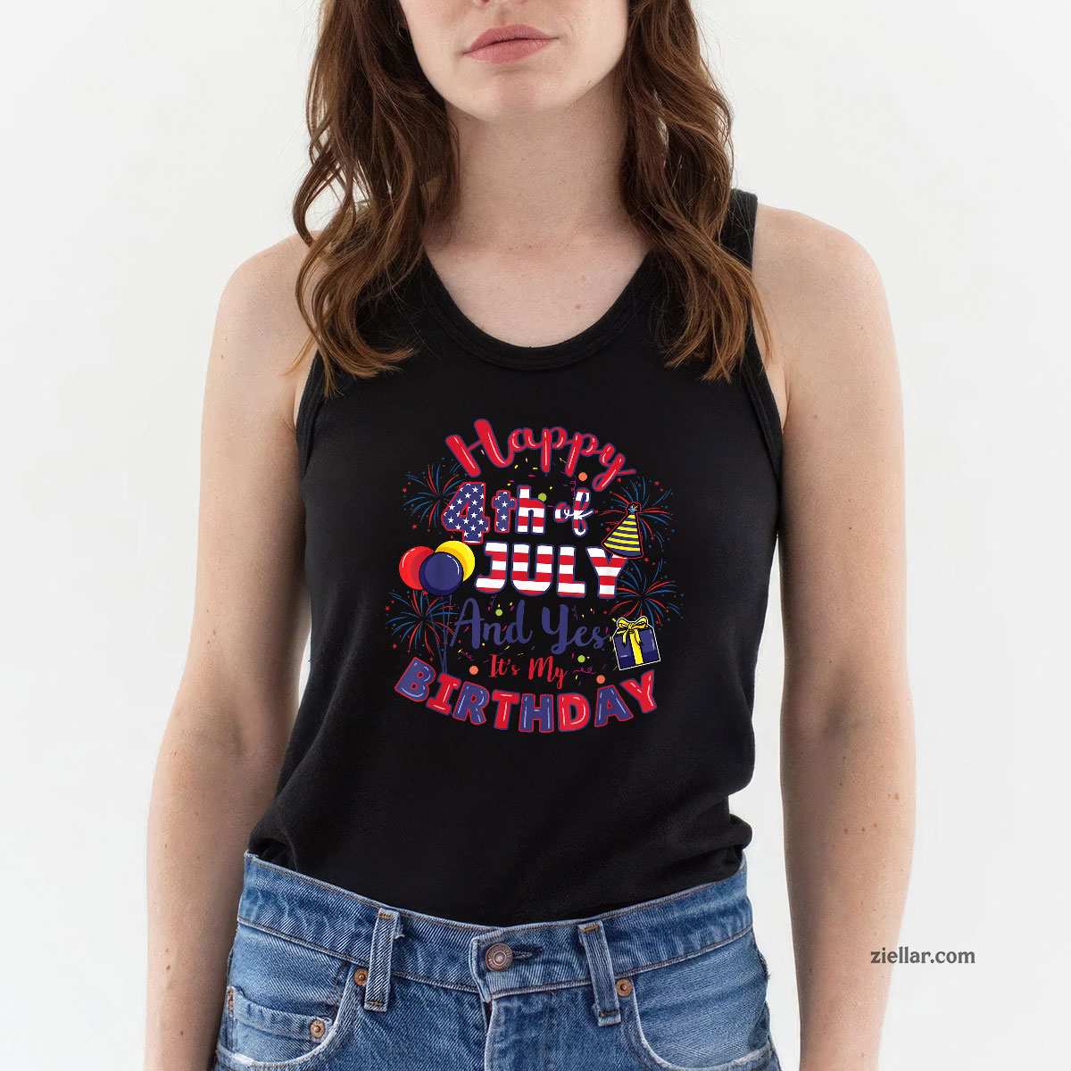 Happy 4th Of July And Yes Its My Birthday Tee, Tank Top Shirt