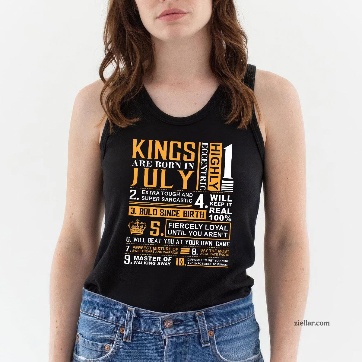 Birthday Gifts - Kings are Born In July Tank Top Shirt, Patriotic USA Independence Day Gift