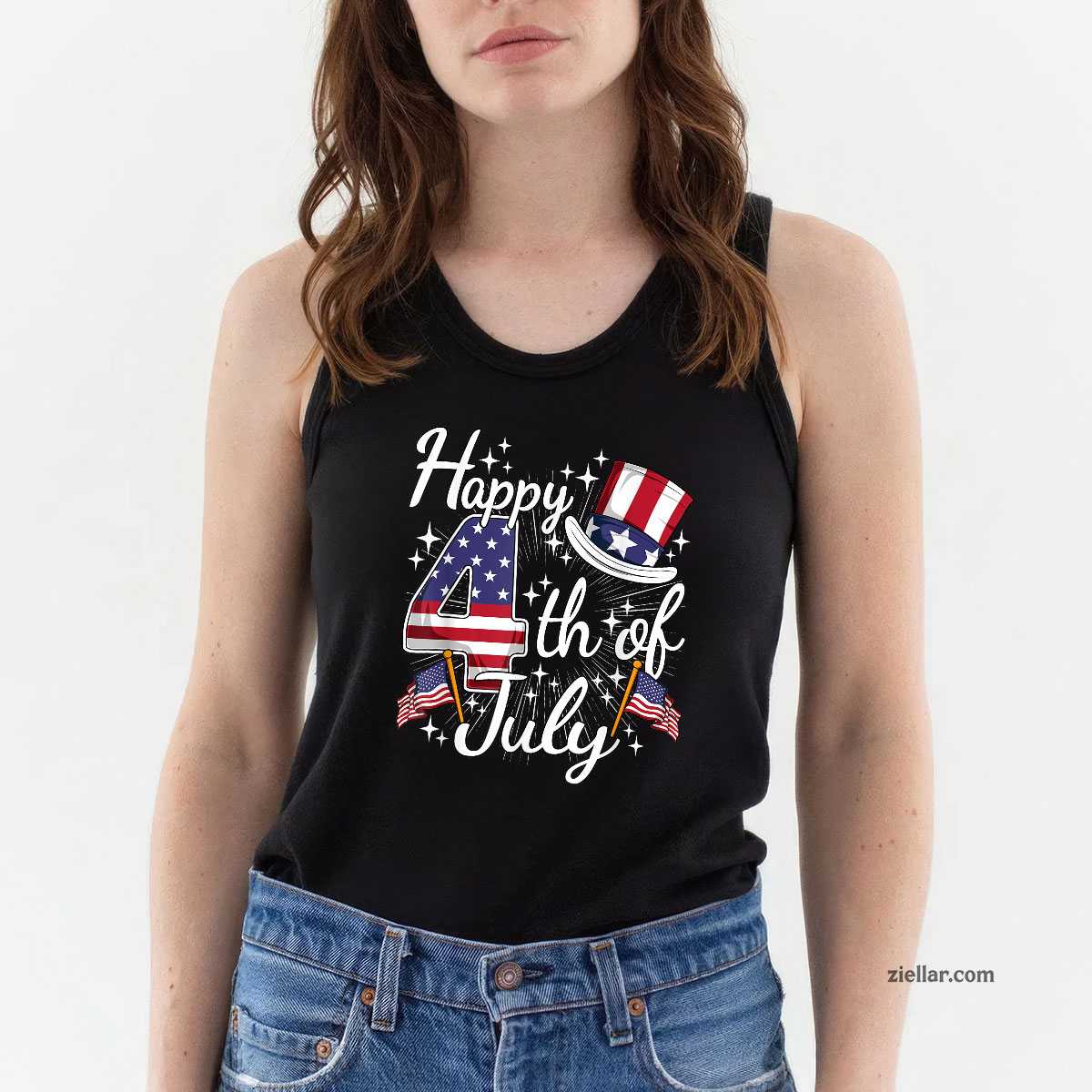 Happy 4th Of July Patriotic American Flag USA Men Women Kids Tank Top Shirt