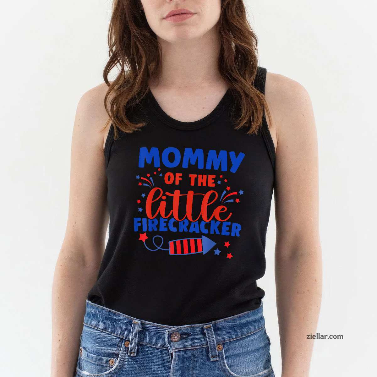 Mommy of the little firecracker Fourth July Birthday Tank Top Shirt