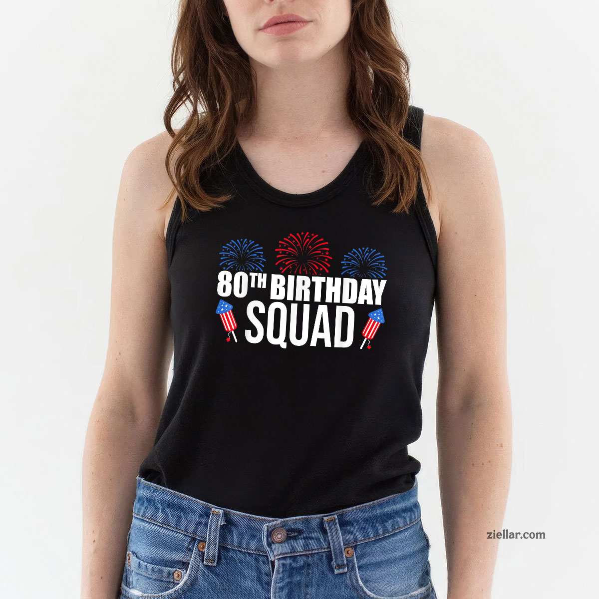 80th birthday squad, 4th of july matching fireworks Tank Top Shirt