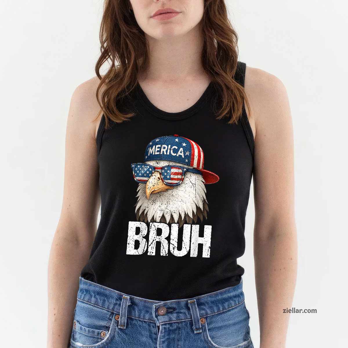 Bruh Fourth 4th Of July Eagle American Patriotic Mens Tank Top Shirt Tee