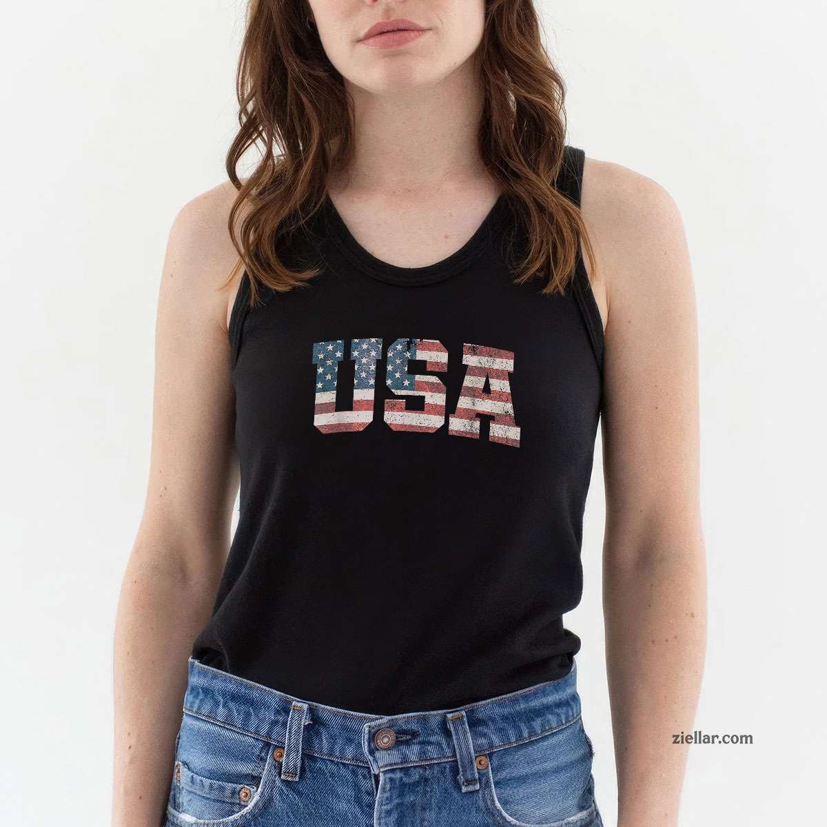 USA US Flag Patriotic 4th of July America Tank Top Shirt Tee for Men Women Unisex