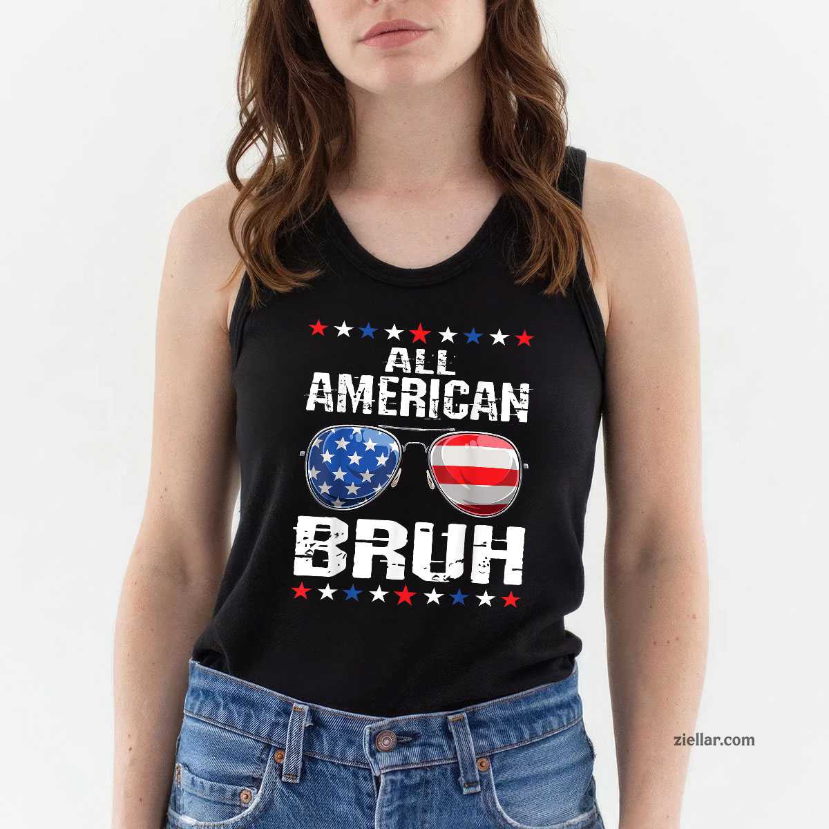 All American Bruh 4th Of July Patriotic USA s Tank Top Shirt Tee for Men Women Unisex