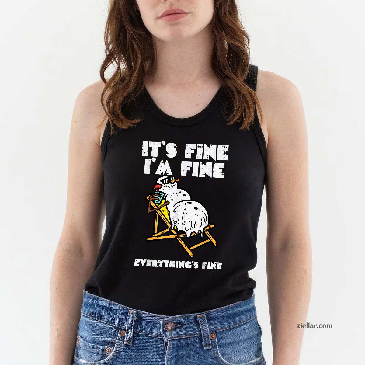 Christmas In July Snowman Melting Fine Funny Men Women Tank Top Shirt Funny Christmas in July Tee and Tank Top Shirt for Men Women Adults