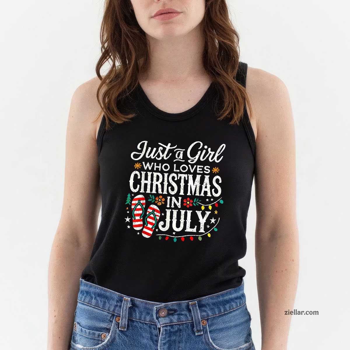 Christmas In July Shirt Funny Summer Beach Vacation Tank Top Shirt Funny Christmas in July Tee and Tank Top Shirt for Men Women Adults