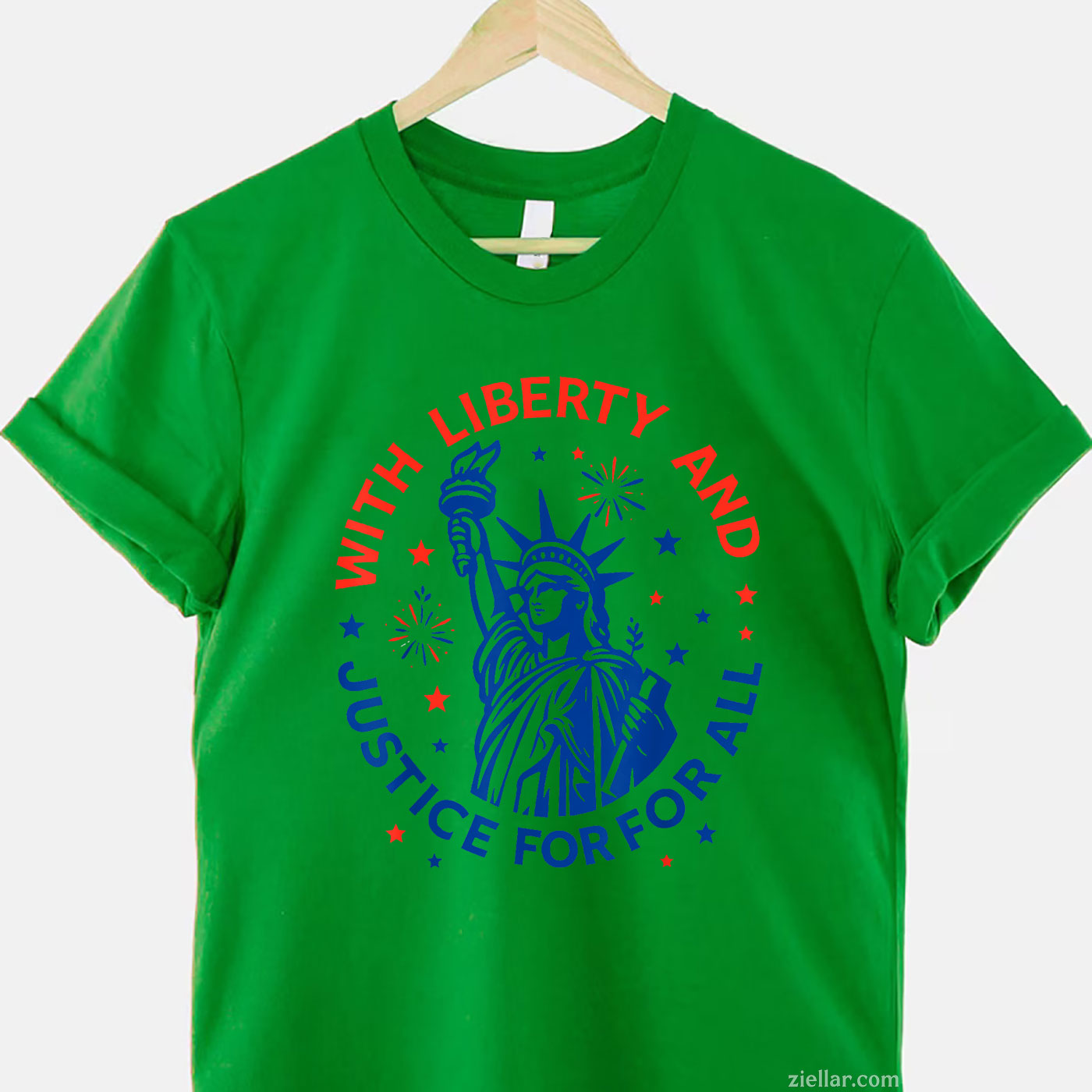 With Liberty And Justice For All Tee and T-Shirt, With Liberty and Justice for All Patriotic USA T-Shirt