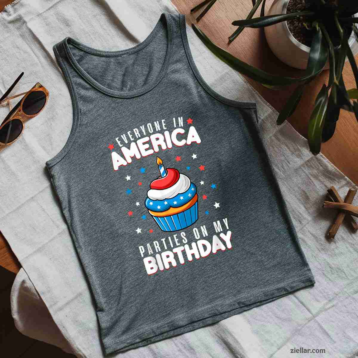 4th of July Birthday Party Boy Girl Fourth BDay USA Tank Top Shirt