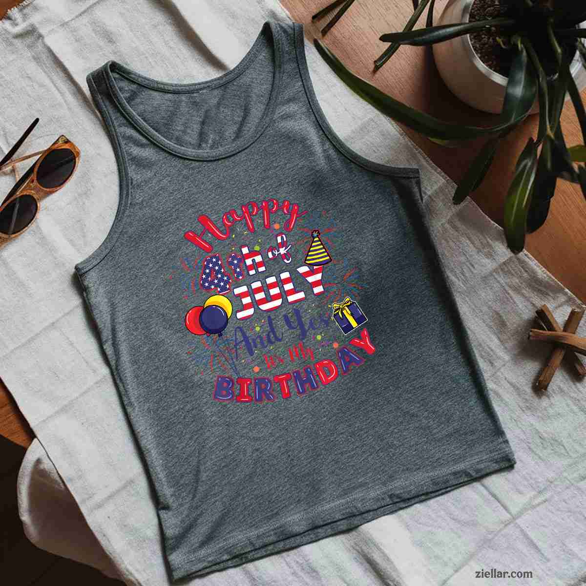 Happy 4th Of July And Yes Its My Birthday Tee, Tank Top Shirt