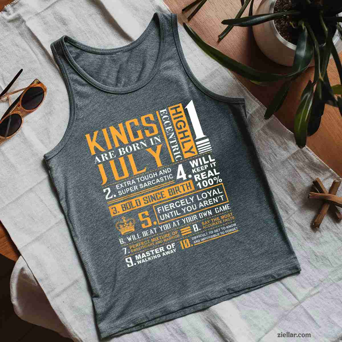 Birthday Gifts - Kings are Born In July Tank Top Shirt, Patriotic USA Independence Day Gift