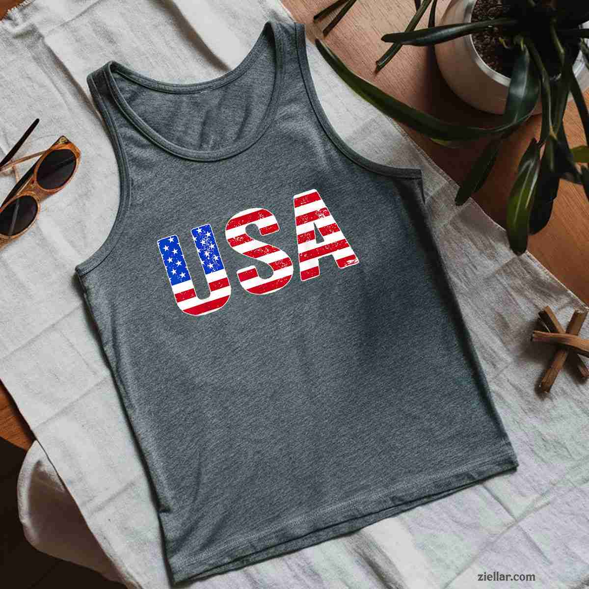 USA T Shirt Patriotic American Flag Men Women Kids July 4th Tank Top Shirt