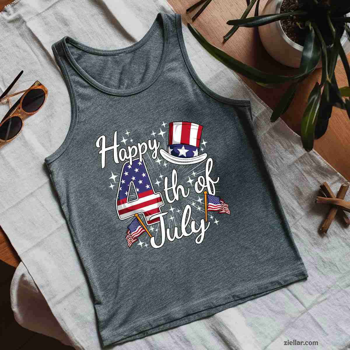 Happy 4th Of July Patriotic American Flag USA Men Women Kids Tank Top Shirt