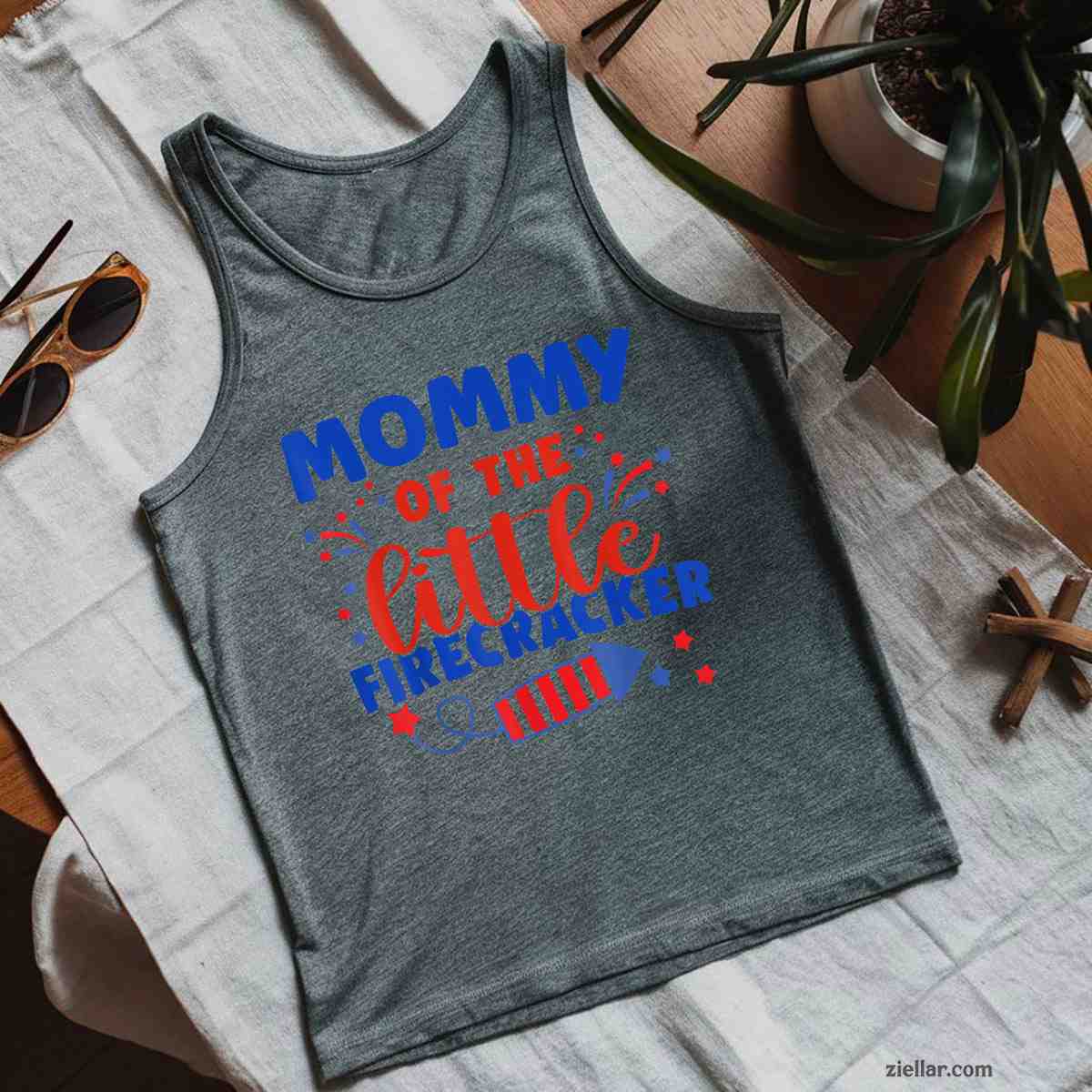 Mommy of the little firecracker Fourth July Birthday Tank Top Shirt