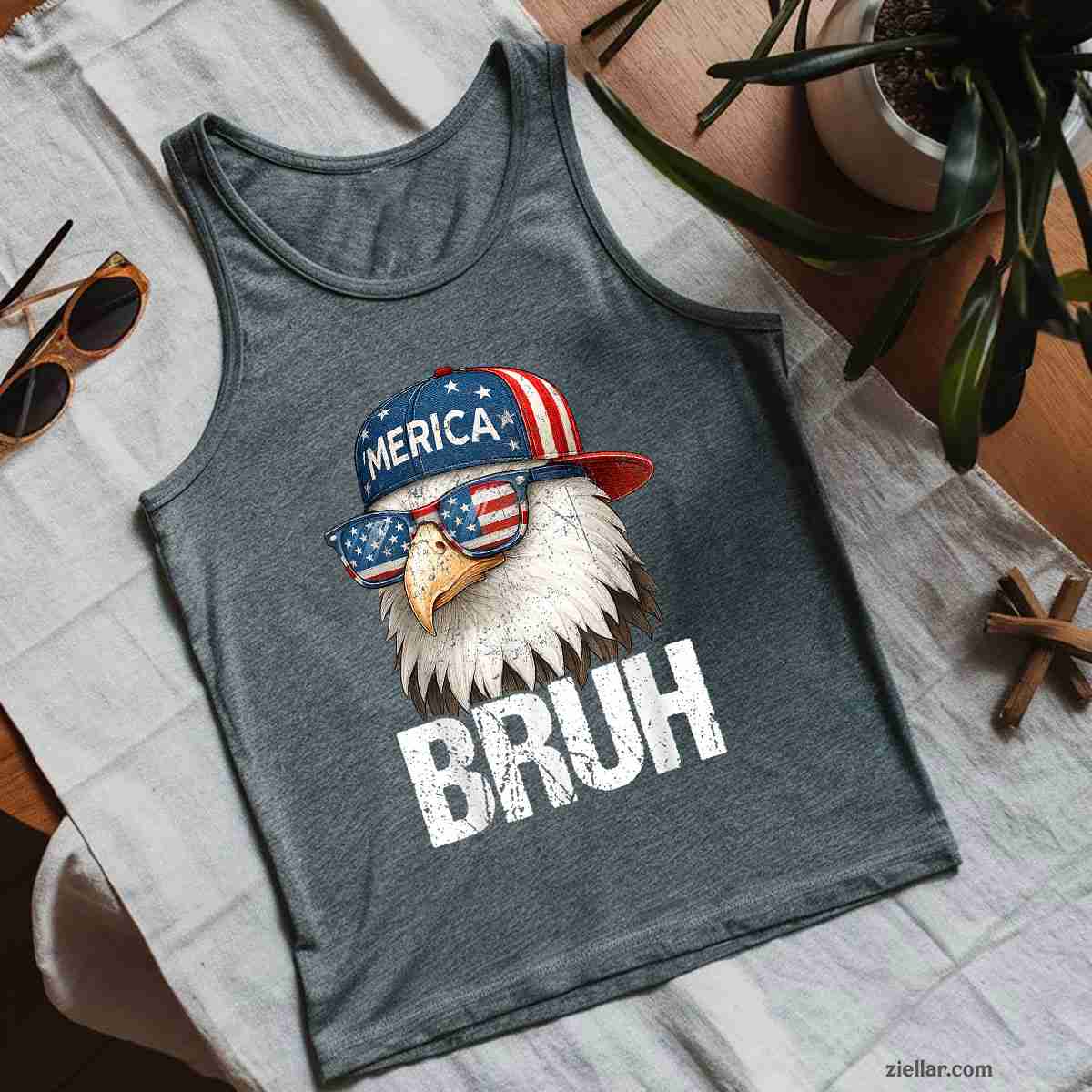 Bruh Fourth 4th Of July Eagle American Patriotic Mens Tank Top Shirt Tee