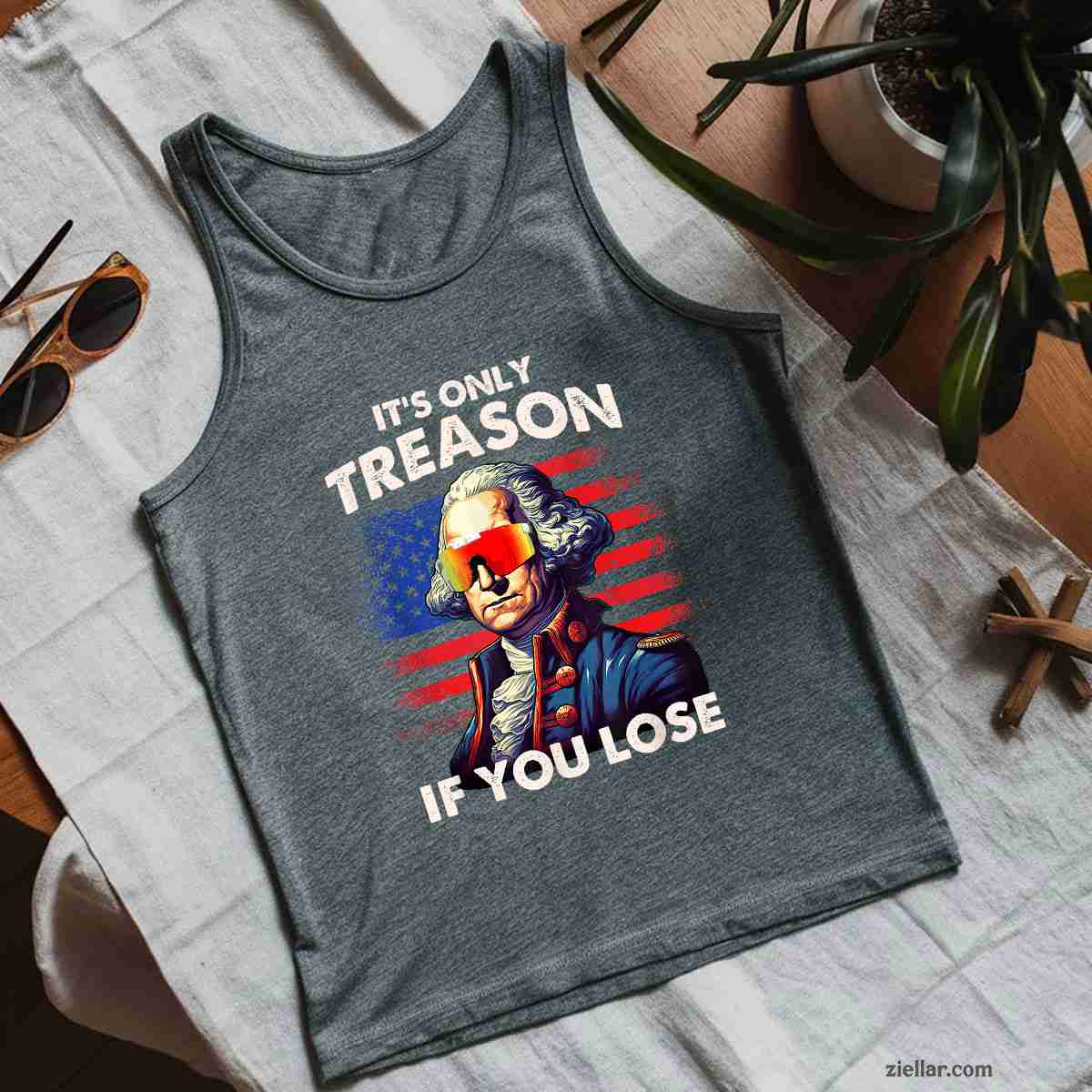 Funny 4th of July Shirt Washington Only Treason If You Lose Tank Top Shirt Tee for Men Women Unisex