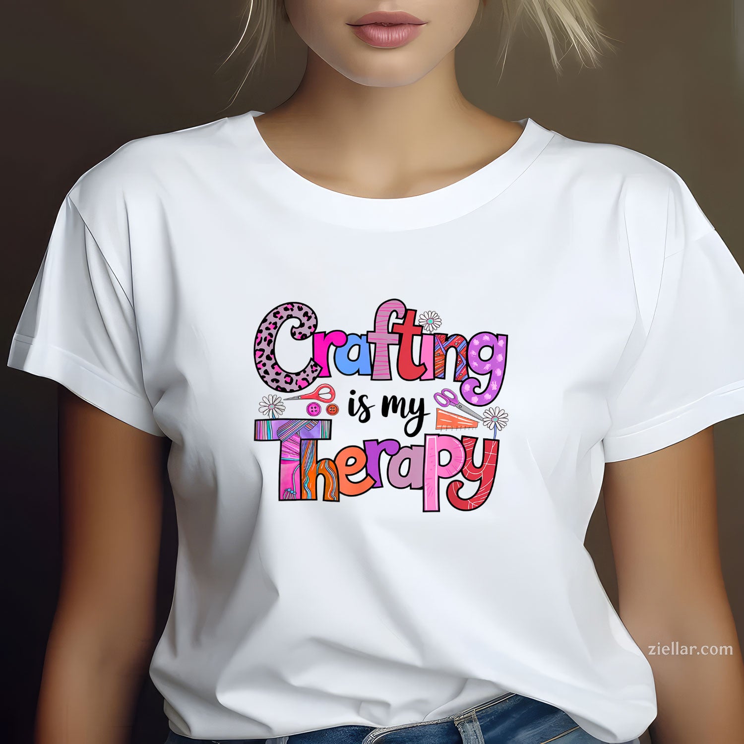 Crafting is my Therapy Tee and T-Shirt, Crafting is My Therapy Funny Creative T-Shirt Gift for Adults