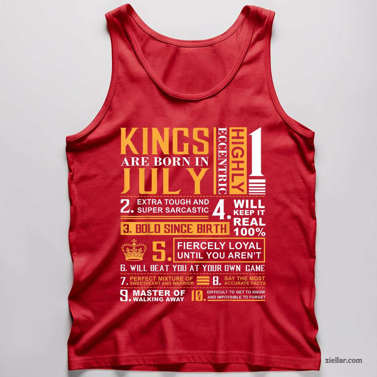 Birthday Gifts - Kings are Born In July Tank Top Shirt, Patriotic USA Independence Day Gift