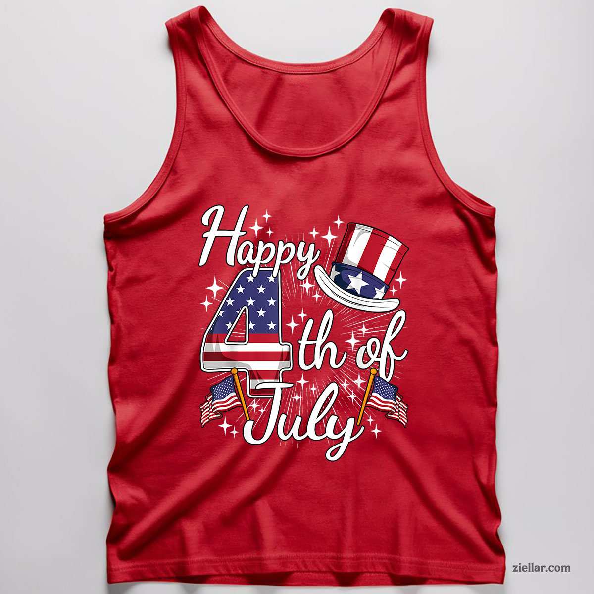 Happy 4th Of July Patriotic American Flag USA Men Women Kids Tank Top Shirt