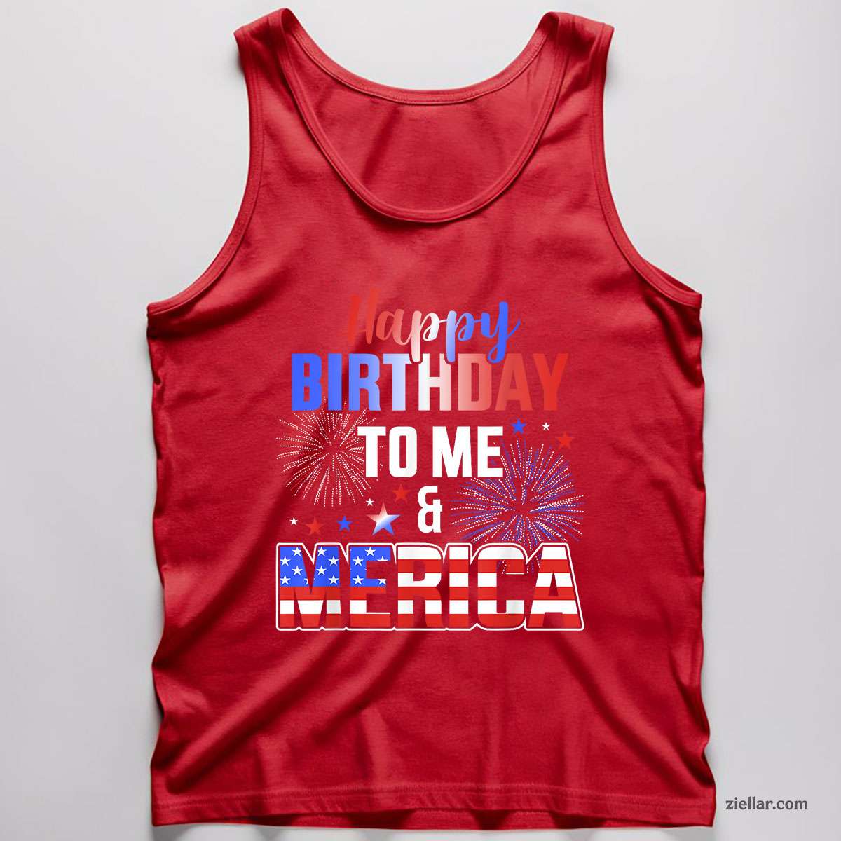 Happy birthday to me and merica with US flag 4th of July Tank Top Shirt