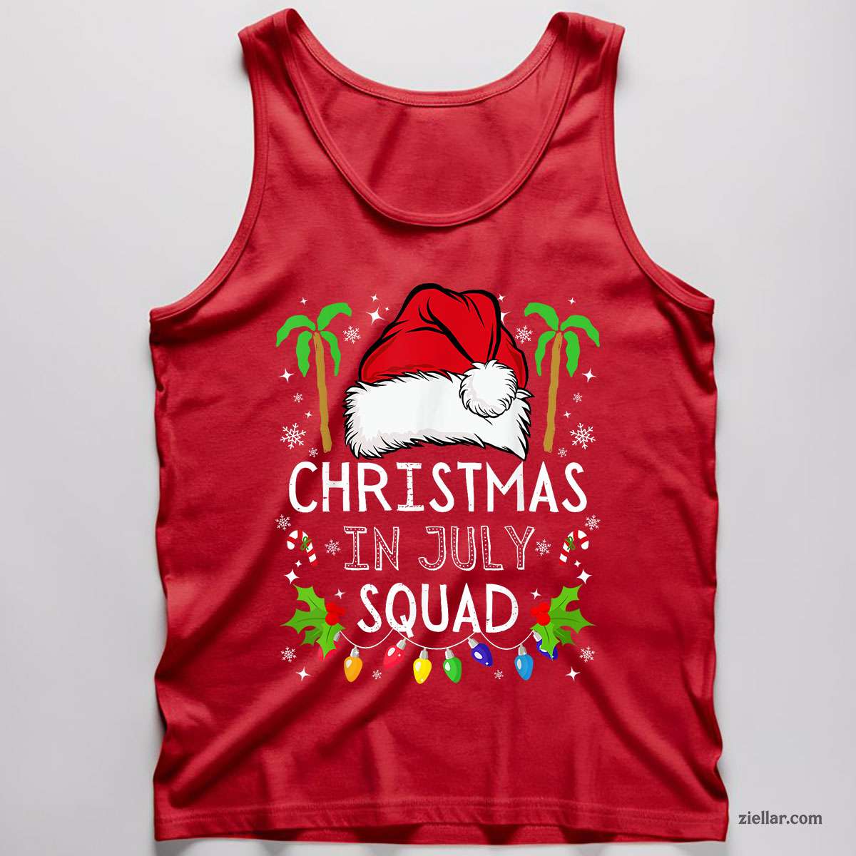Christmas In July Squad Funny Summer Xmas Men Women Tank Top Shirt Funny Christmas in July Tee and Tank Top Shirt for Men Women Adults Limited Edition