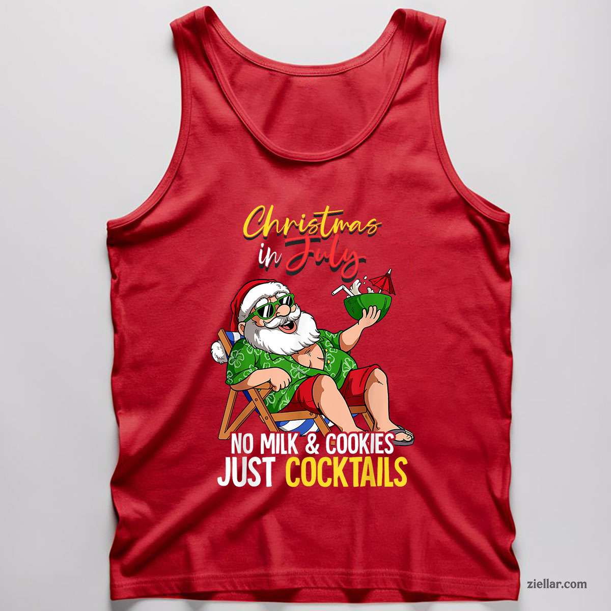 Christmas In July Santa Tank Top Shirt Funny Christmas in July Tee and Tank Top Shirt for Men Women Adults